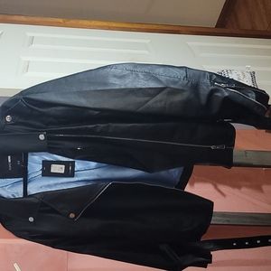 Fashion nova vegan leather black jacket